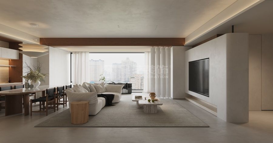 自然极简客厅设计，打造都市治愈系空间(图2)