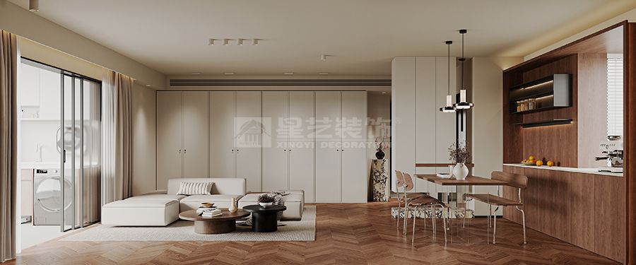 现代简约家居设计质感碰撞层次美学与精致收纳平衡(图1)