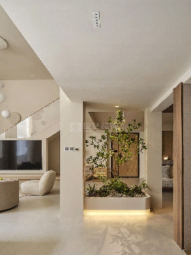 原木石材打造现代自然主义居所，都市中的静谧空间设计(图4)