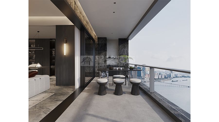 深色系现代家居设计，天然木皮与金属玻璃的精致搭配(图4)