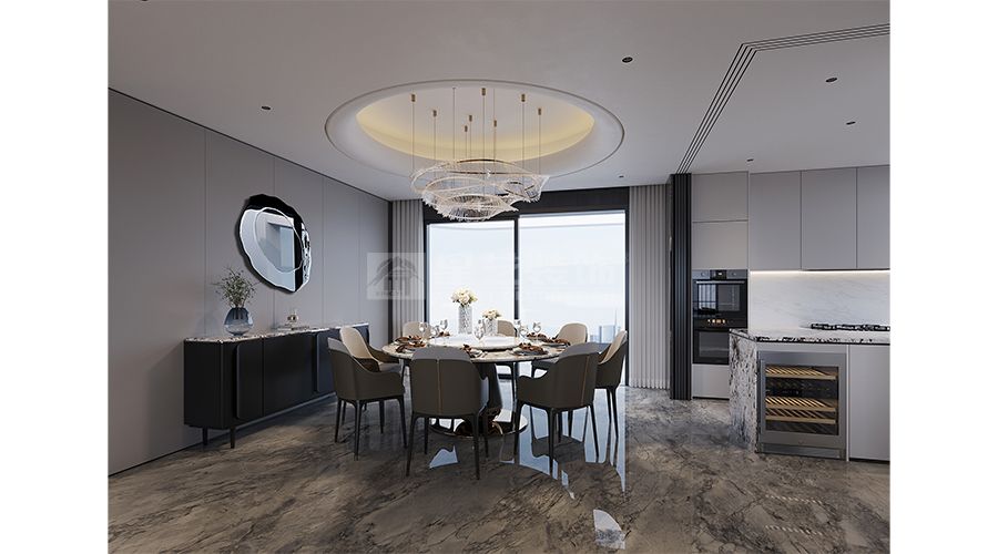 深色系现代家居设计，天然木皮与金属玻璃的精致搭配(图5)