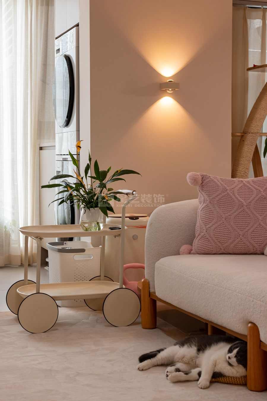 奶油原木风90后女生住宅设计，让不喜欢变刚刚好(图5)