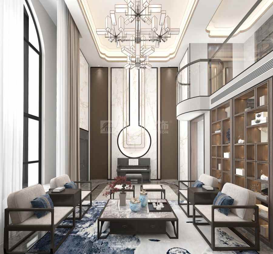 简雅现代东方韵味住宅设计，光影庭院营造静谧生活空间(图1)