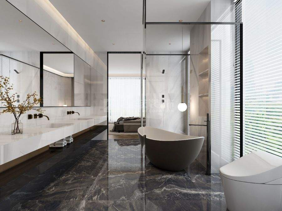 现代极简自然共生设计，灰白立面通透玻璃营造都市静谧栖居(图7)