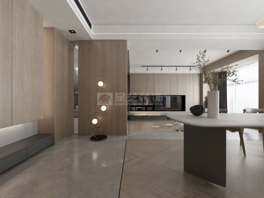 现代简约家居设计：科技木纹与大理石岩板的完美融合(图4)