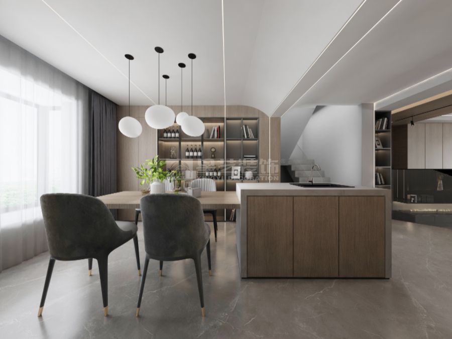 现代简约家居设计：科技木纹与大理石岩板的完美融合(图6)