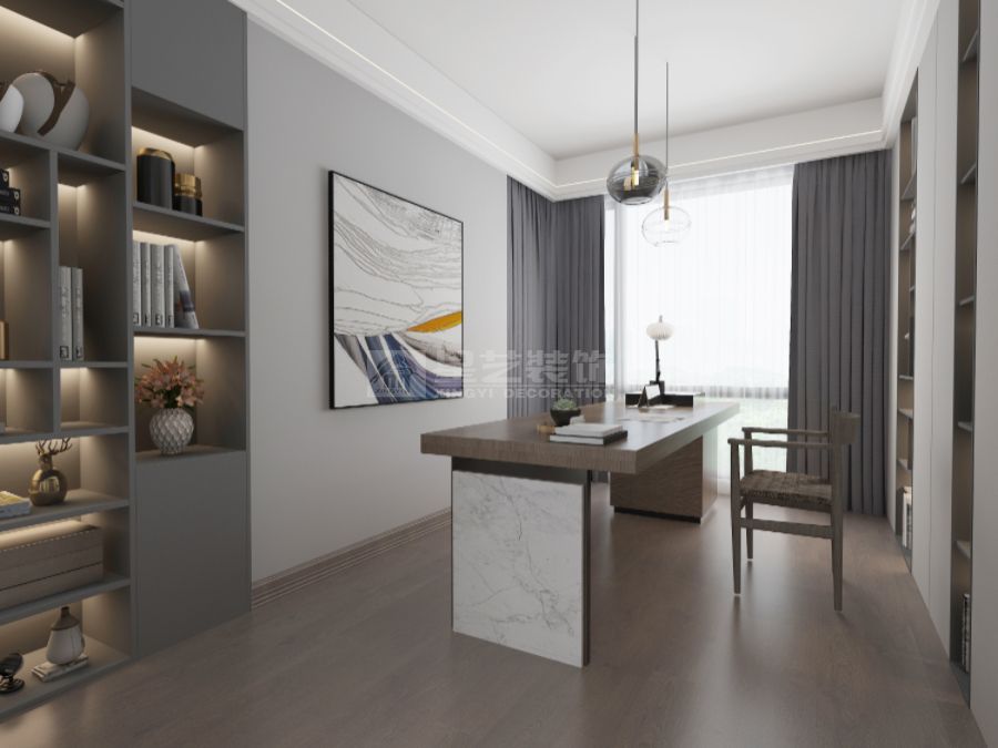 现代简约家居设计：科技木纹与大理石岩板的完美融合(图9)