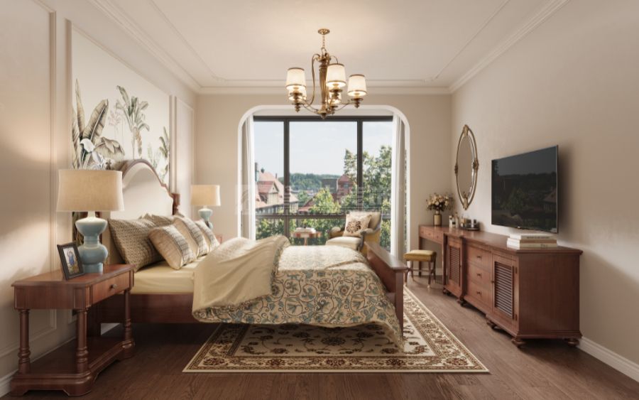 美式别墅设计复古地砖配实木地板营造温馨舒适空间(图6)