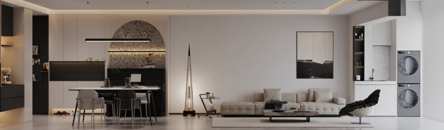 老破小空间改造奶油风设计，学区房采光优化与功能布局解决方案(图1)