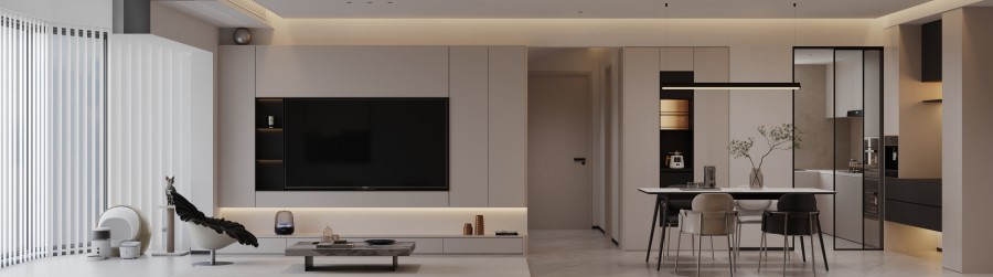 老破小空间改造奶油风设计，学区房采光优化与功能布局解决方案(图2)