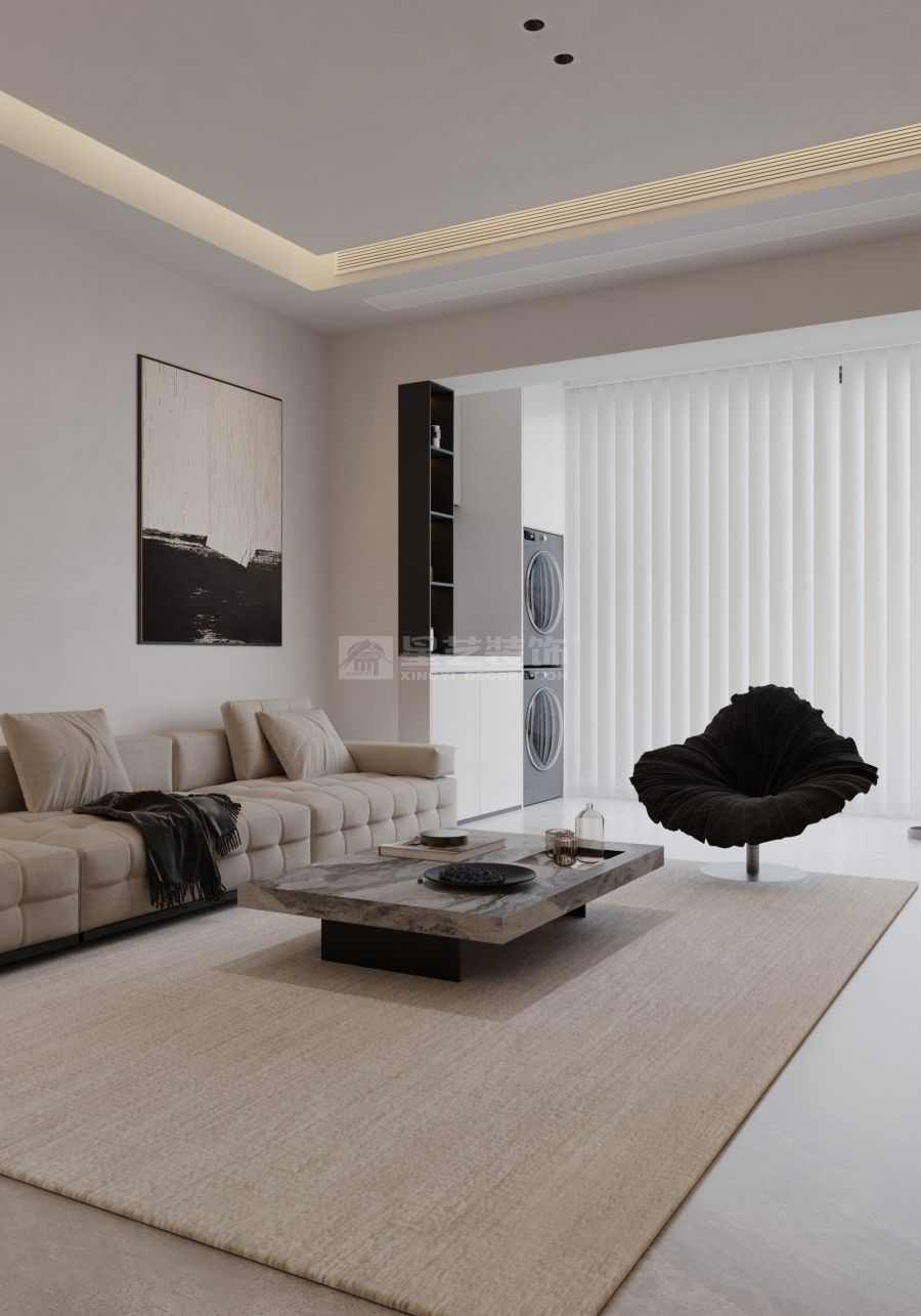 老破小空间改造奶油风设计，学区房采光优化与功能布局解决方案(图4)