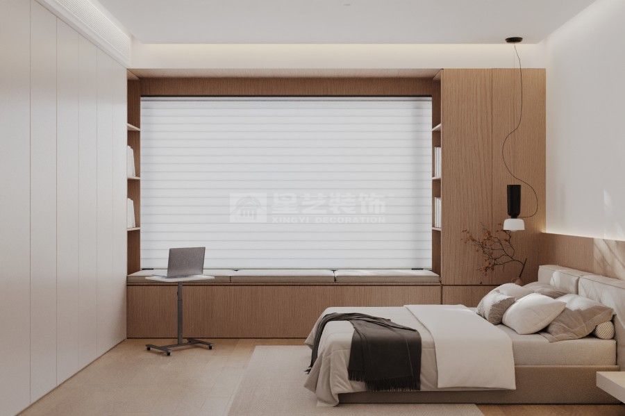 老破小空间改造奶油风设计，学区房采光优化与功能布局解决方案(图15)