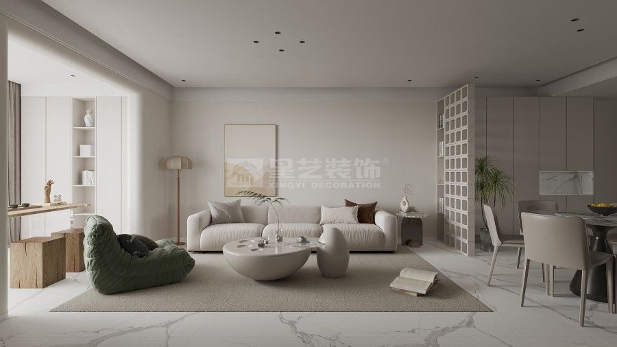 奶油极简设计风格打造温暖舒适家居空间(图6)