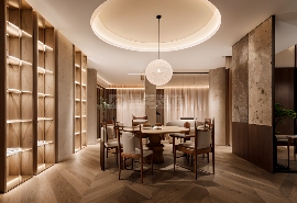 侘寂轻暖风格住宅设计，水泥原木打造疗愈现代居境(图3)