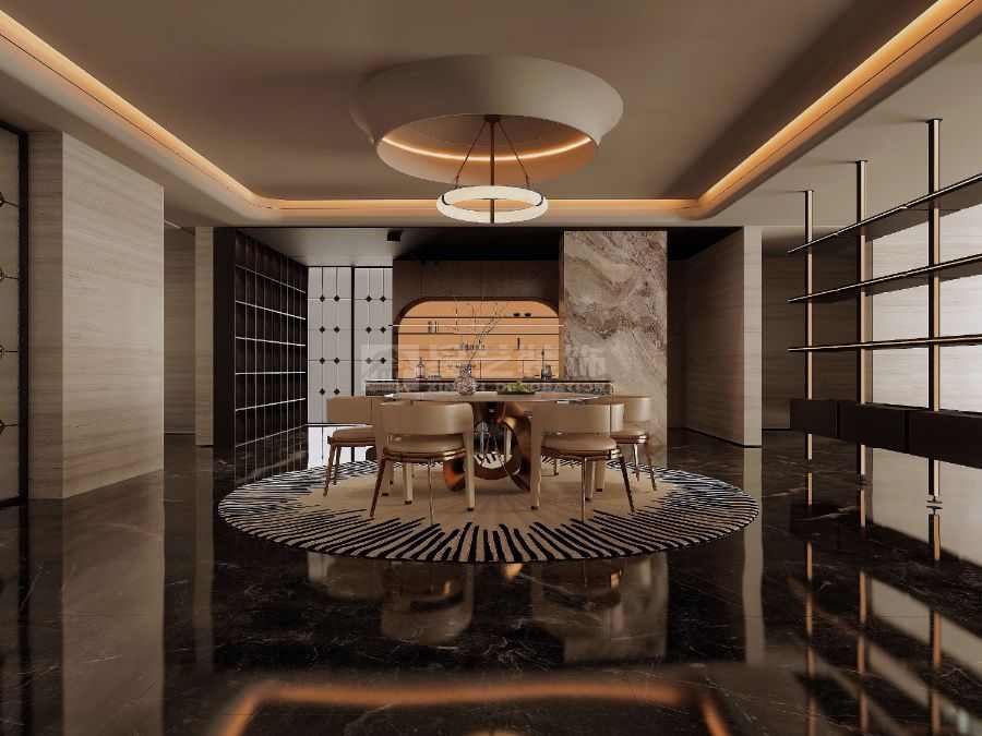 奢雅秩序设计打造精致现代餐厨空间，大理石金属材质营造通透氛围(图4)