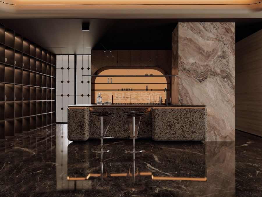 奢雅秩序设计打造精致现代餐厨空间，大理石金属材质营造通透氛围(图7)