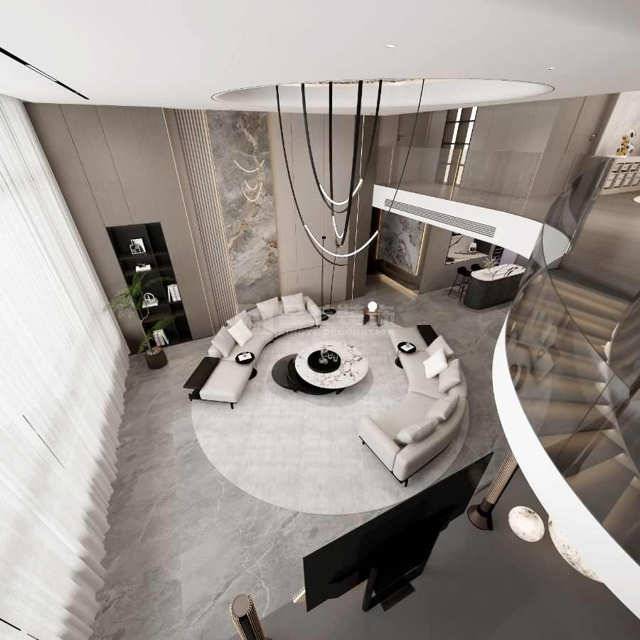 奢雅秩序设计打造精致现代餐厨空间，大理石金属材质营造通透氛围(图1)