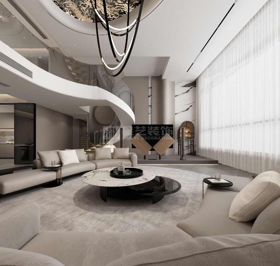 奢雅秩序设计打造精致现代餐厨空间，大理石金属材质营造通透氛围(图2)