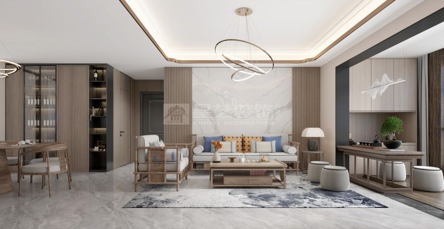 极简主义平层设计，开放式布局打造通透温馨家居空间(图1)