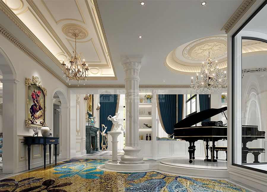 法式新古典独栋别墅设计，江畔浪漫与优雅的完美融合(图1)