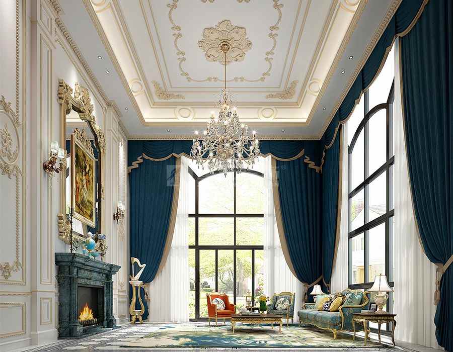 法式新古典独栋别墅设计，江畔浪漫与优雅的完美融合(图2)