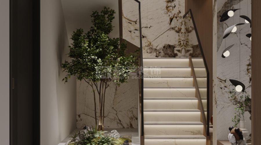 楼梯设计成为空间焦点，巧妙连接上下层的功能美学(图1)