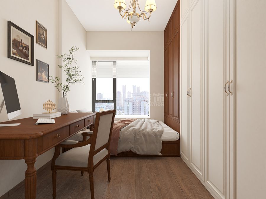 现代美式家居设计中性色调搭配沉稳质感空间(图6)