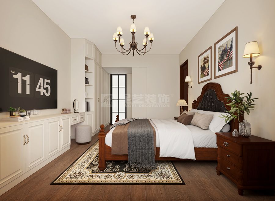 现代美式家居设计中性色调搭配沉稳质感空间(图5)