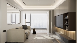 高级灰静谧美学设计，简约现代四居室家居方案(图1)