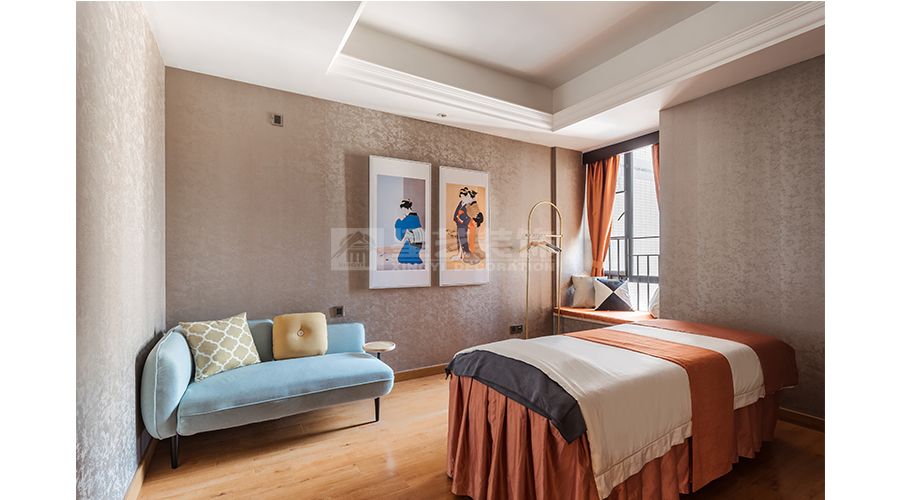 轻奢艺术美容院设计，暖橘色调打造温馨精致美护空间(图8)