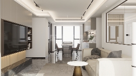 高级灰静谧美学设计，简约现代四居室家居方案(图3)