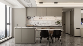 高级灰静谧美学设计，简约现代四居室家居方案(图4)