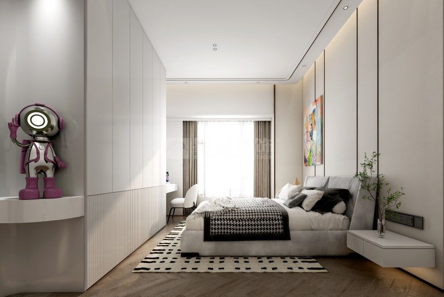 轻奢家居设计岩板皮革金属材质混搭现代空间(图6)