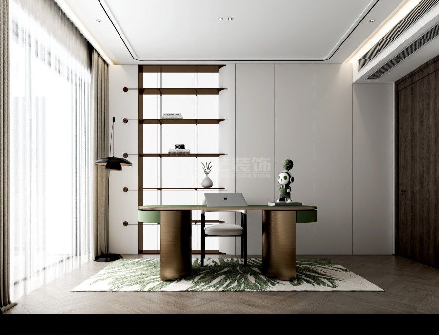 轻奢家居设计岩板皮革金属材质混搭现代空间(图7)