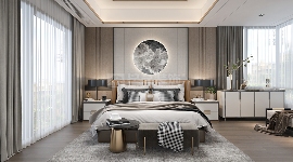 中式现代家居设计玄关柜连体屏风增大空间感(图5)