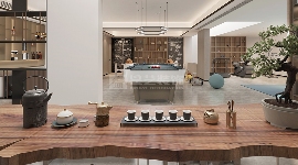 中式现代家居设计玄关柜连体屏风增大空间感(图6)