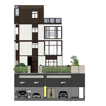 中式现代家居设计玄关柜连体屏风增大空间感(图8)