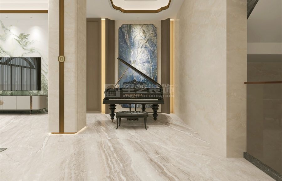 现代简约客厅设计，深邃配色营造精致生活秩序(图3)