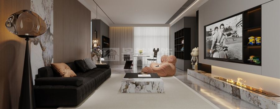 意式轻奢家居设计案例，律师合伙人夫妇的品质生活空间(图4)