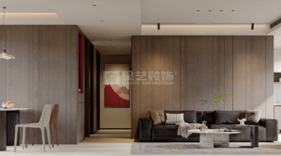 带储物功能的电视背景墙设计，木饰面打造层次感客厅(图2)