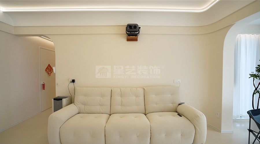 现代奶油风设计打造温馨家居，弧形元素营造舒适氛围(图4)