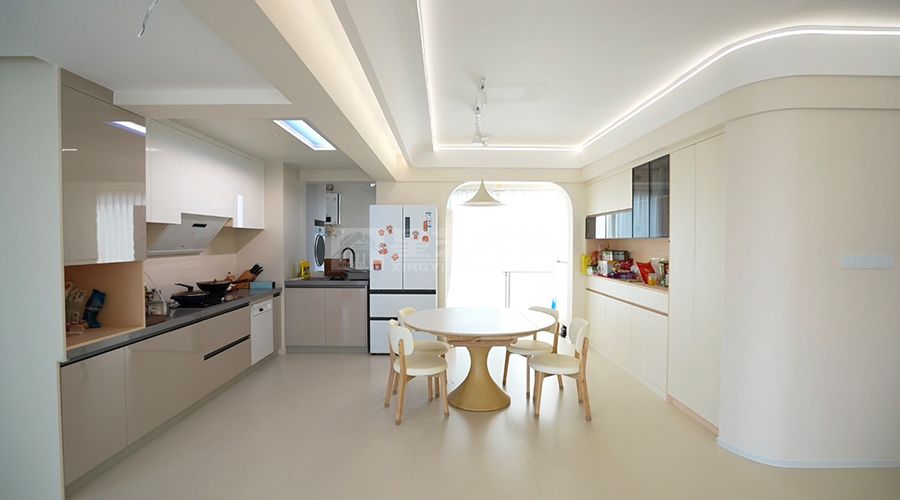 现代奶油风设计打造温馨家居，弧形元素营造舒适氛围(图6)