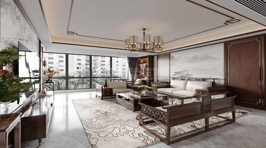 中式哲学与现代设计融合，打造宁静居住空间(图2)