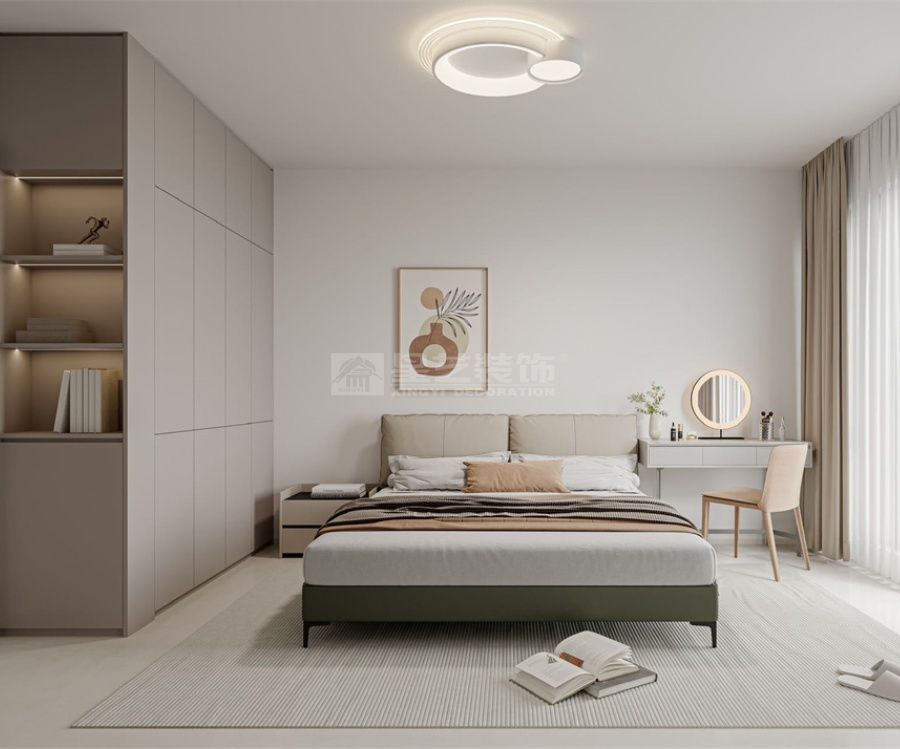 奶油风家装设计效果图集锦，软萌高颜值空间搭配指南(图6)