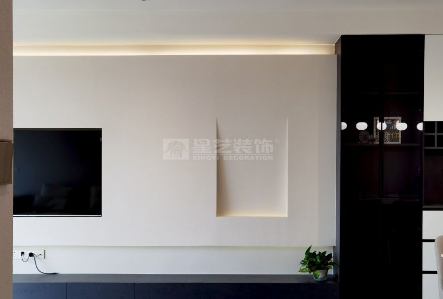 现代奶油风110㎡三室设计，简约温馨治愈系家居方案(图1)