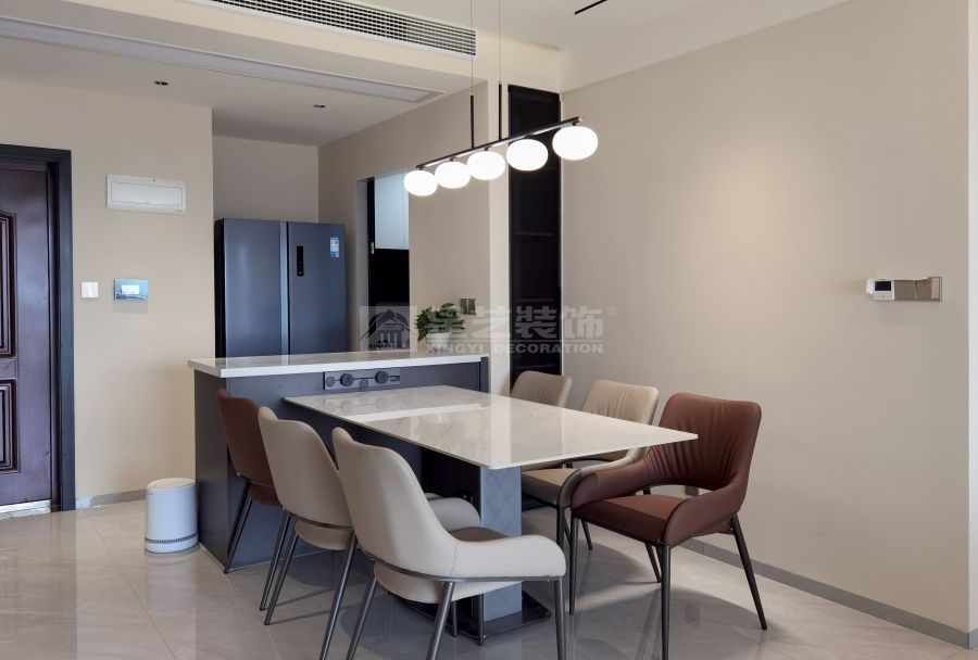 现代奶油风110㎡三室设计，简约温馨治愈系家居方案(图6)