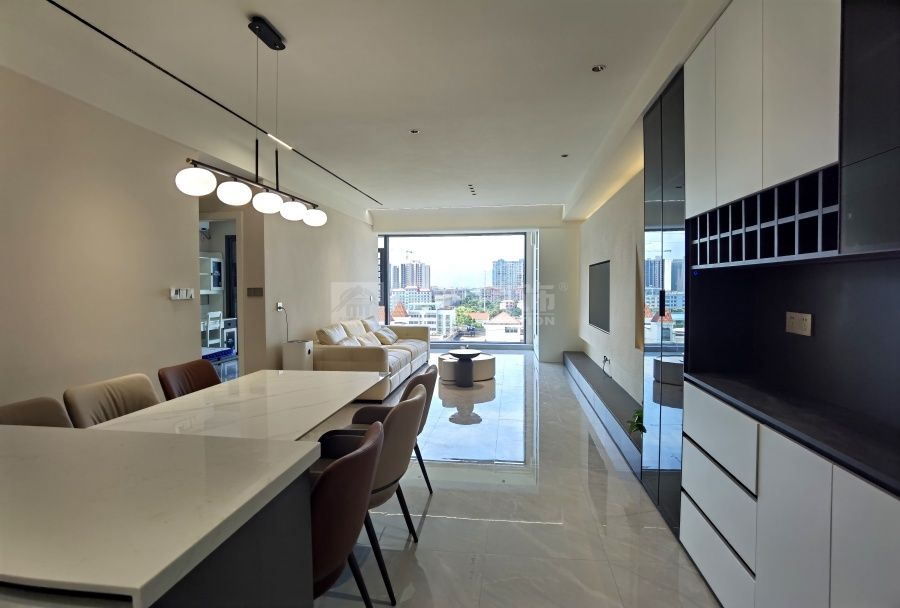 现代奶油风110㎡三室设计，简约温馨治愈系家居方案(图7)