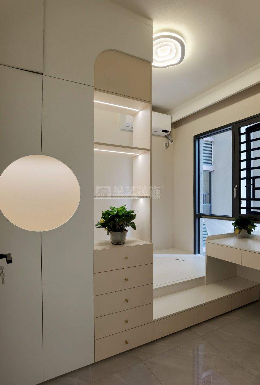 现代奶油风110㎡三室设计，简约温馨治愈系家居方案(图15)