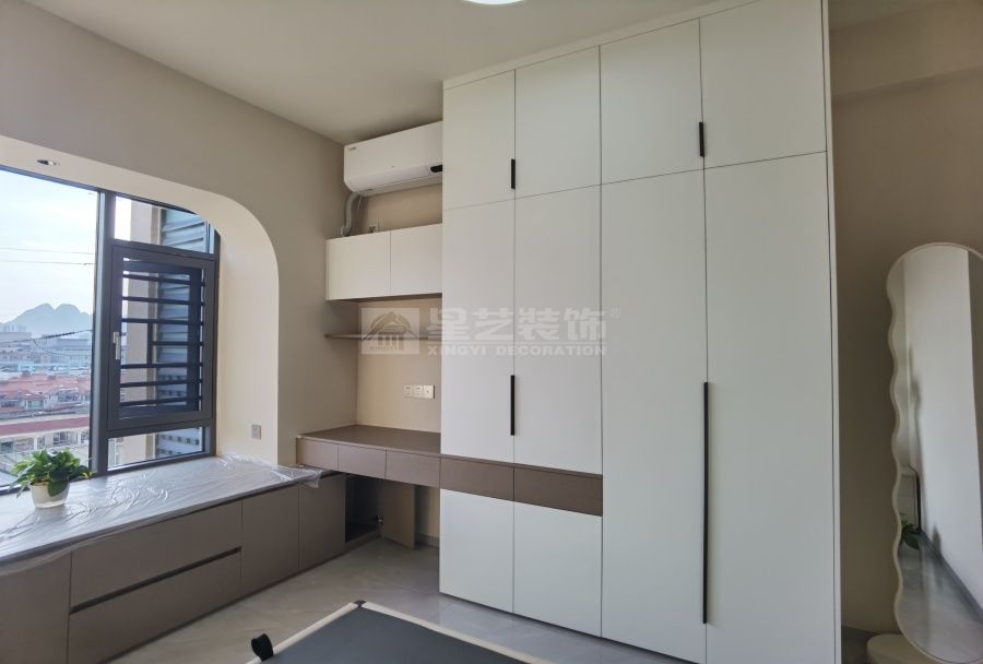 现代奶油风110㎡三室设计，简约温馨治愈系家居方案(图16)