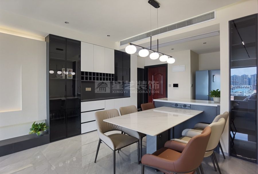 现代奶油风110㎡三室设计，简约温馨治愈系家居方案(图9)